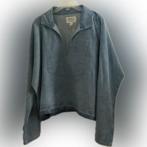 POLO Ralph Lauren Denim & Supply v-neck crop top with big bell sleeves. size XXL